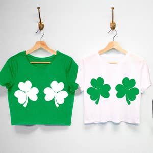Shamrock Shirt St Patricks Day Gift for Women Under 10 Dollars St Patricks  Day Crop Top Cute Long Sleeve Tops for Women Leprechaun Doll Shirt 