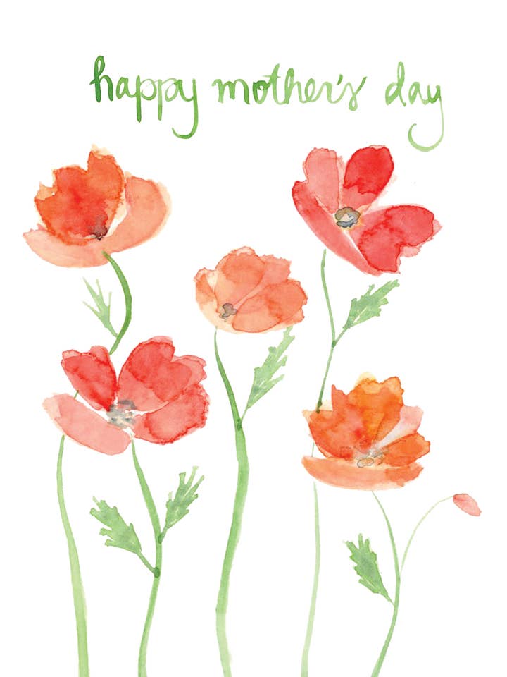 Poppies Mothers Day Card for wholesale by Dori Boyce Art