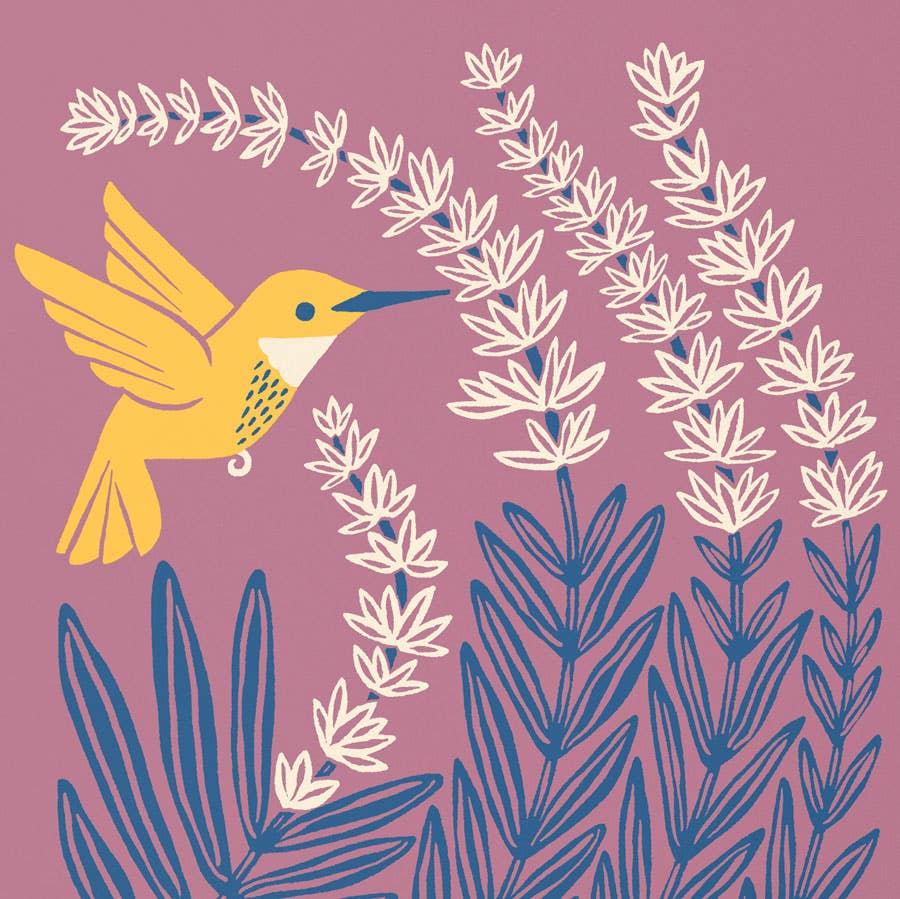 Nuthatch Studio - Wholesale Art Print - Hummingbird & Lavender Giclée Art Print: Bird & Floral Decor2