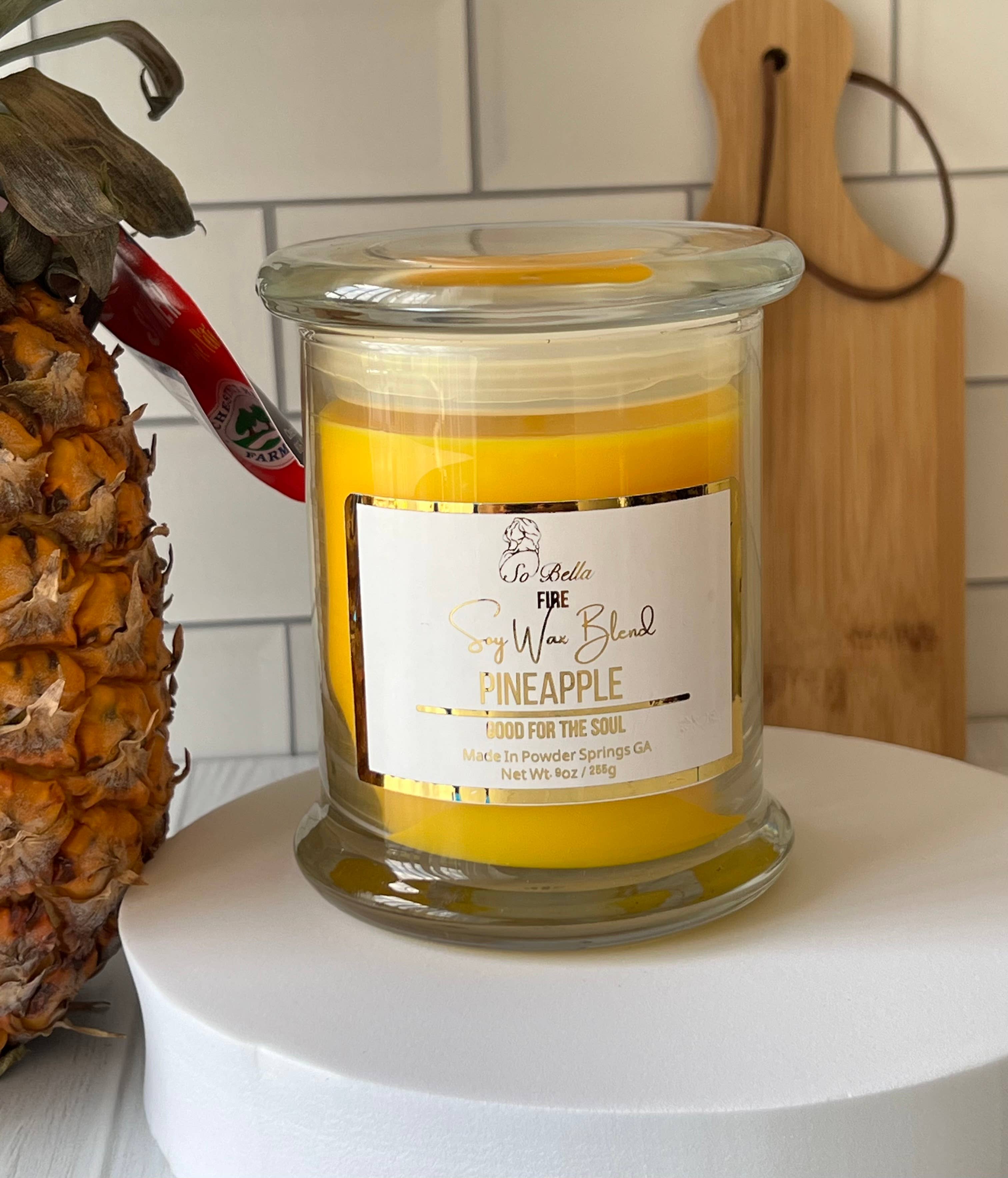 So Bella - Wholesale Jar/Filled Candle - Pineapple 9 oz Candle1