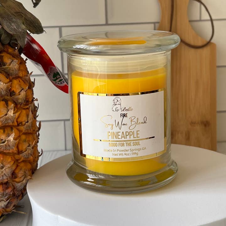 So Bella - Wholesale Jar/Filled Candle - Pineapple 9 oz Candle1