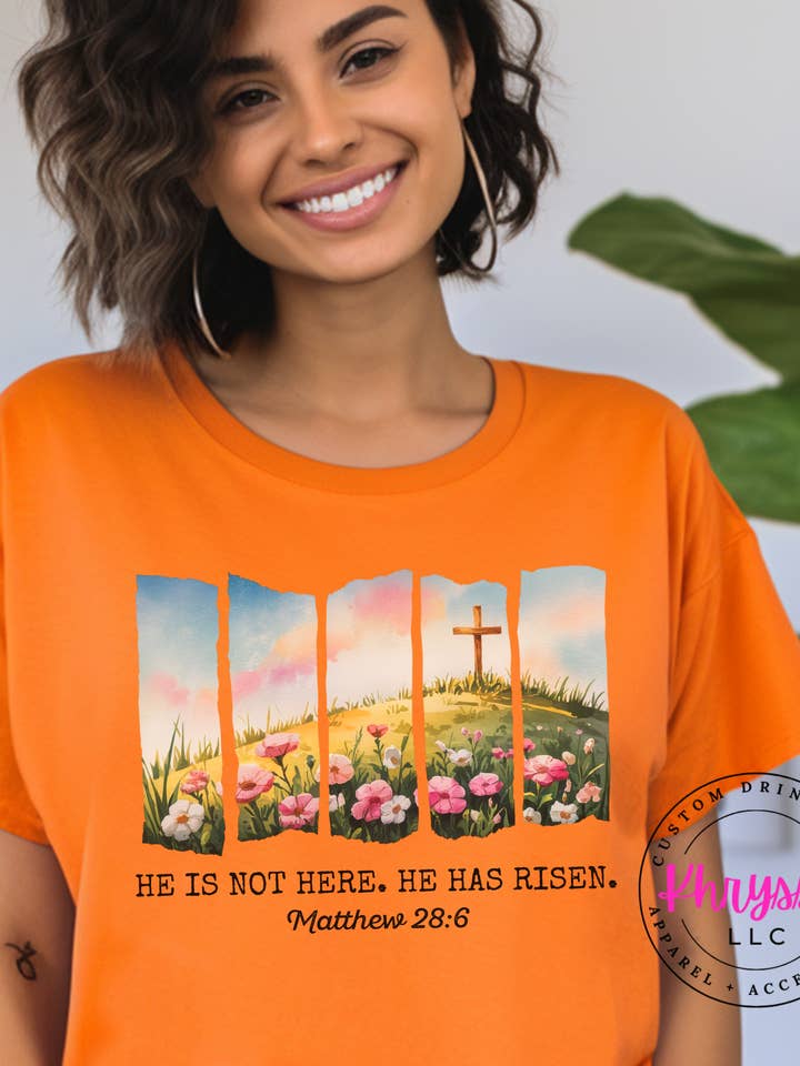 Han Er Ikke Her Han Er Opstanden Comfort Colors T-shirt for engroshandel hos Khryssy,LLC