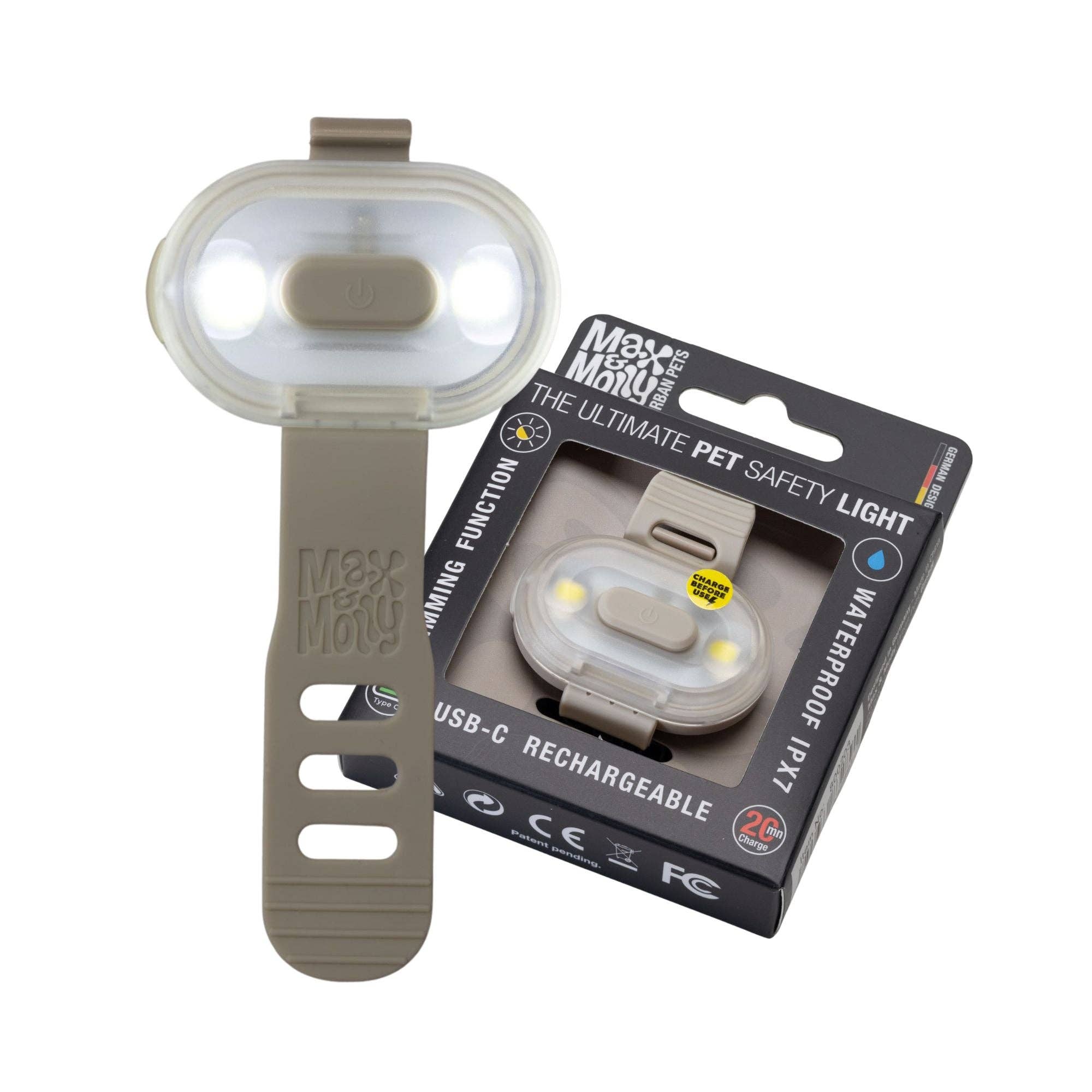 Max & Molly - Wholesale Pet Collar - Dog - Matrix 2.0 Ultra LED - Safety Light Sand2