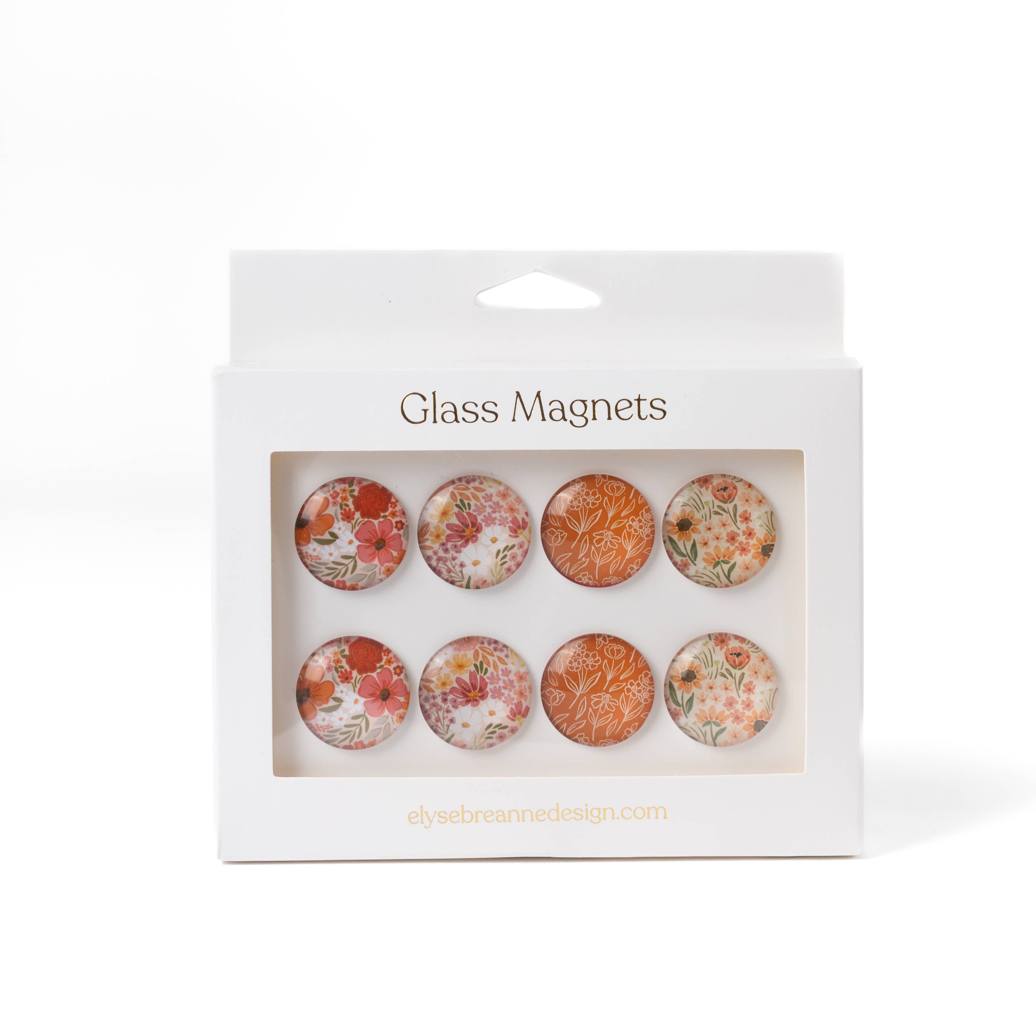 Elyse Breanne Design - Wholesale Magnet - Glass Magnets, Box Set of 8 Floral Magnets3