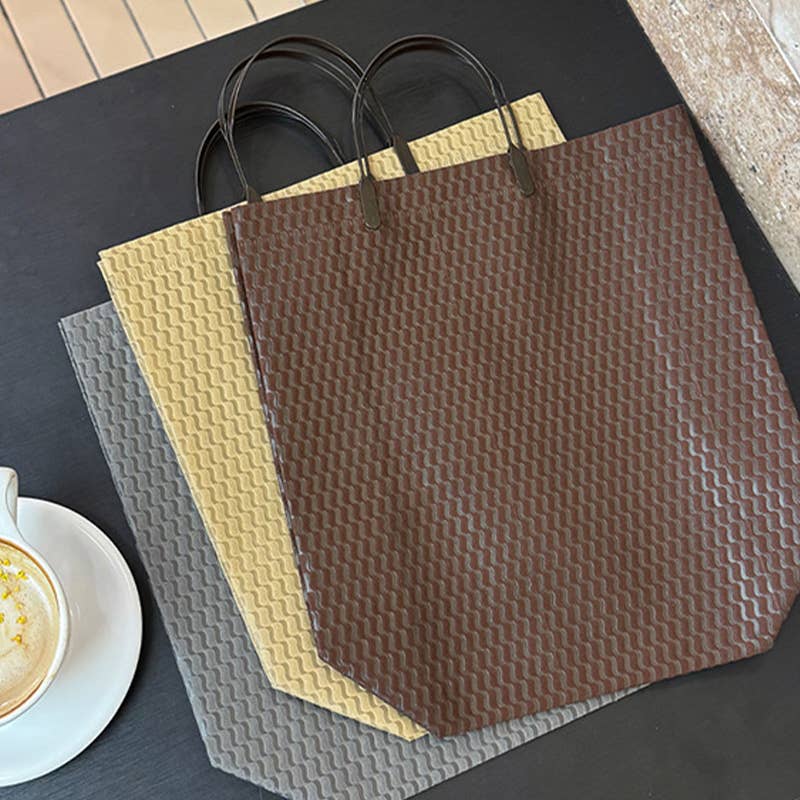 ByHome - Wholesale Gift Bag - 25pcs, 2 Sizes Brown Wavy Woven Pattern Non-woven Gift Bag2