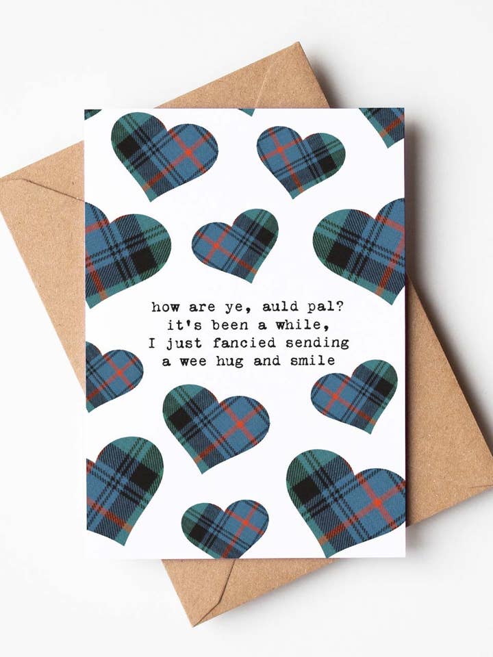 Hug And Smile Scottish Greeting Card, Missing You for wholesale by Hiya Pal