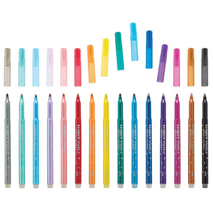 OOLY - Wholesale Markers - Kids & Baby - Rainbow Sparkle Glitter Markers - Set of 15