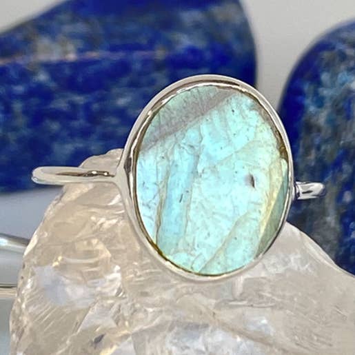 Anillo Sète - Plata 925 - Labradorita para venta al por mayor de TALISMAS BIJOUX