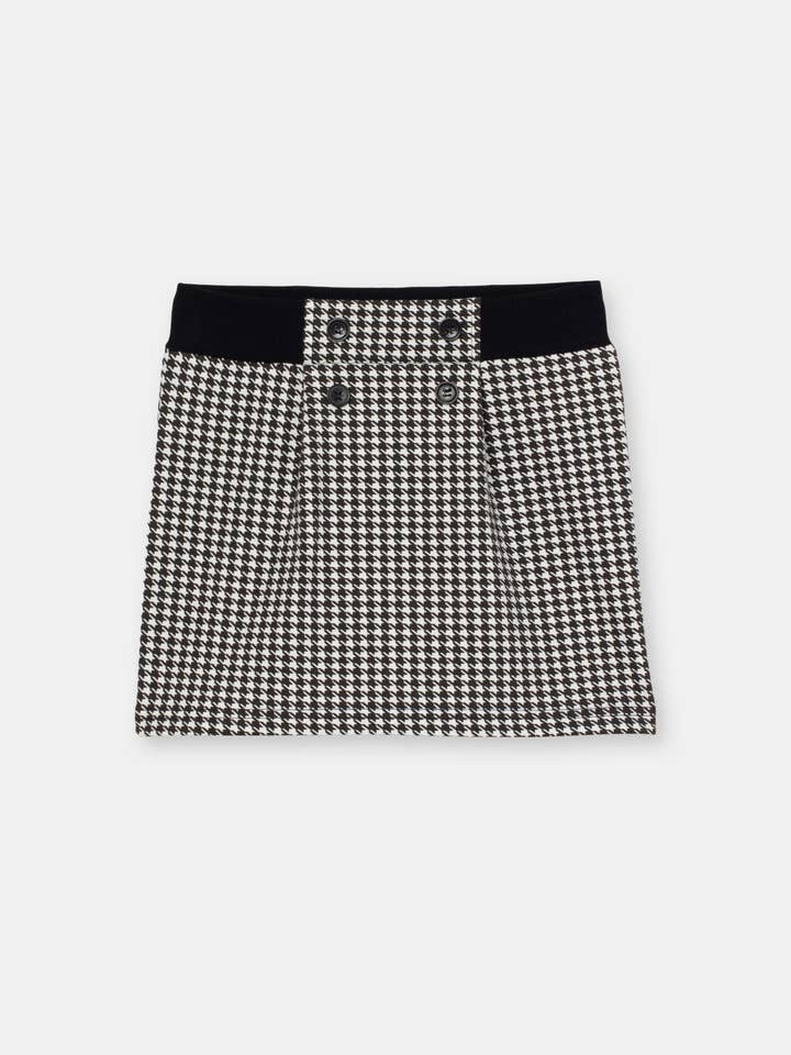 Girl Black and White Checked Print Skirt for wholesale by Cherubino