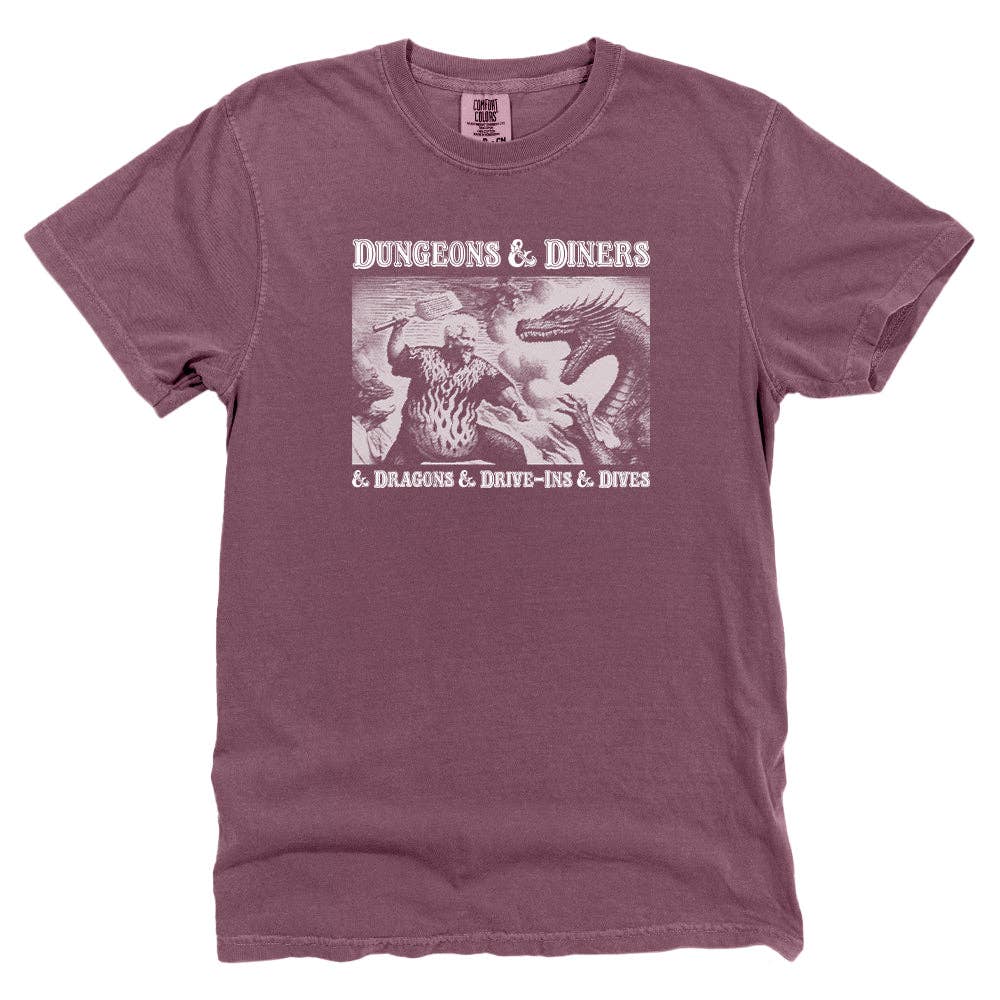 Let's Get This Thread - Wholesale Screen Printed T-Shirt - Unisex - Dungeons and Diners and Dragons and Drive Ins and Dives Vintage6