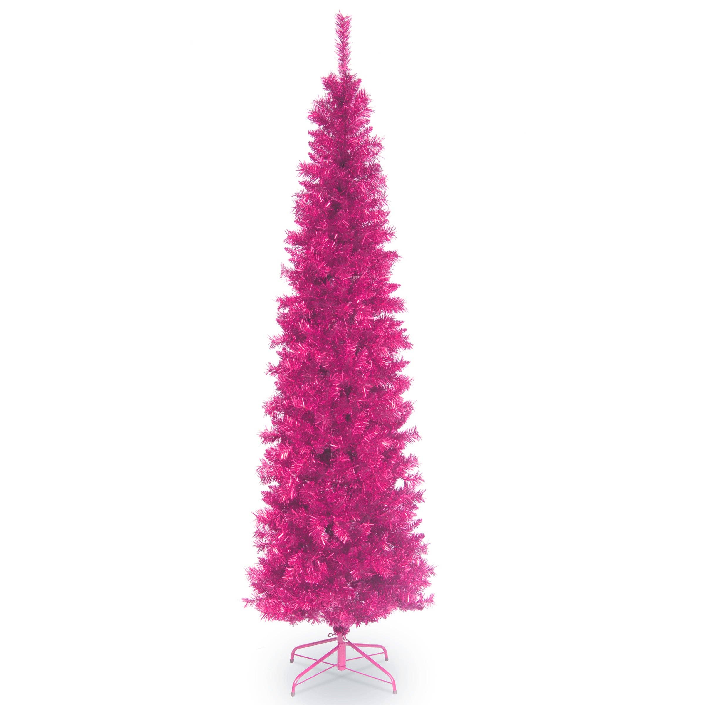 National Tree Company - Wholesale Artificial Christmas Tree - 7 ft. Tinsel Collection Pink Tree0