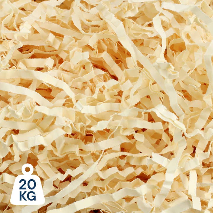 Cream Shredded Paper - Dust Free - FSC Void Fill - 20kg for wholesale by Gadsby