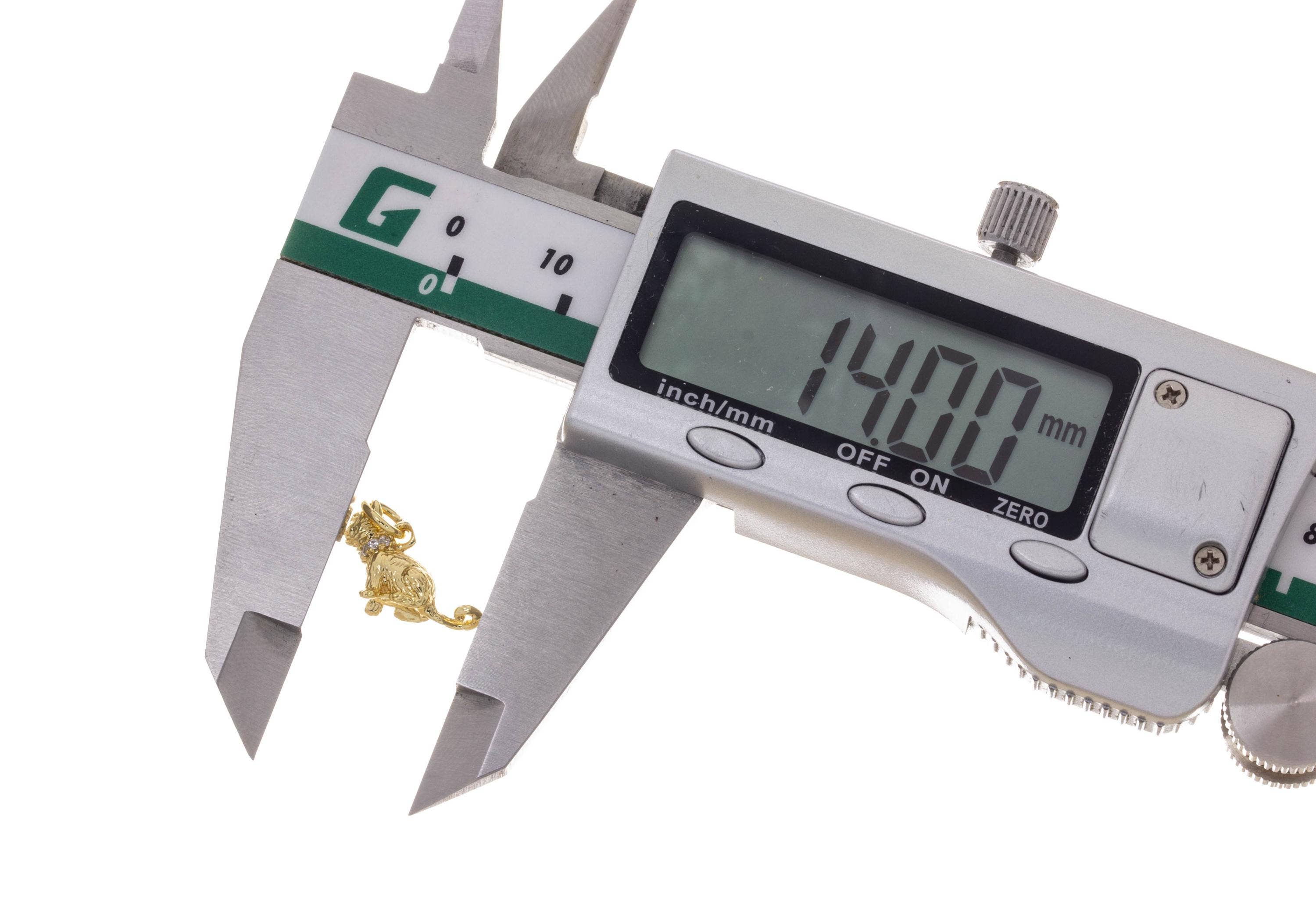 Jewel Pledge - Wholesale Individual Charm/Pendant - Gold Mini Cat Charm with CZ CPG14317