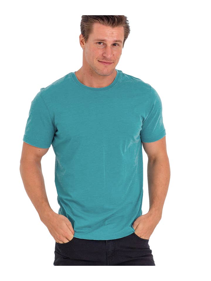U.S. Apparel - Wholesale T-Shirt - Men's - Unisex Fit Jersey Crew Neck Tee W/ Lt. Burnout Wash