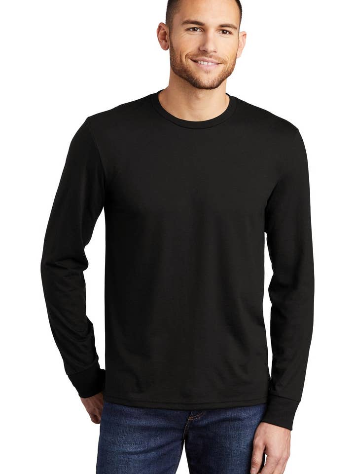 Ink Tees T-shirt personnalisé Impression personnalisée, qualité supérieure, délai d'exécution rapide, plusieurs couleurs District Perfect Tri Long Sleeve Tee . DM132 pour la vente par Ink Tees Custom Tshirts