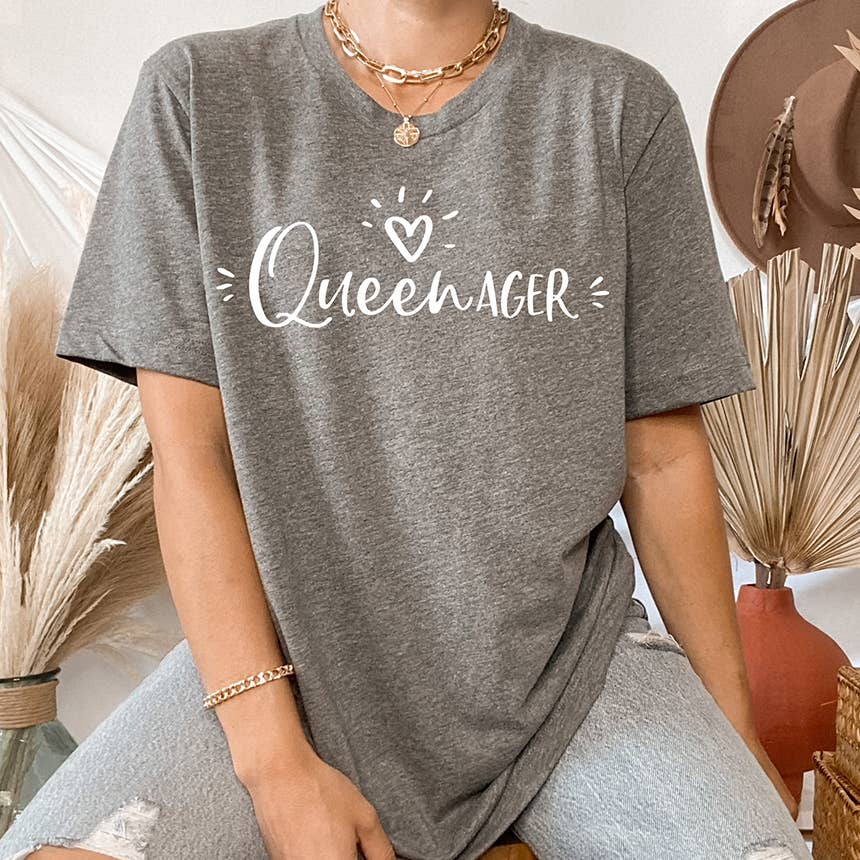 Zoe Creative Co - Wholesale Screen Printed T-Shirt - Women's - Queenager T-Shirt Senior Woman Young Grandmother Tee Shirt16