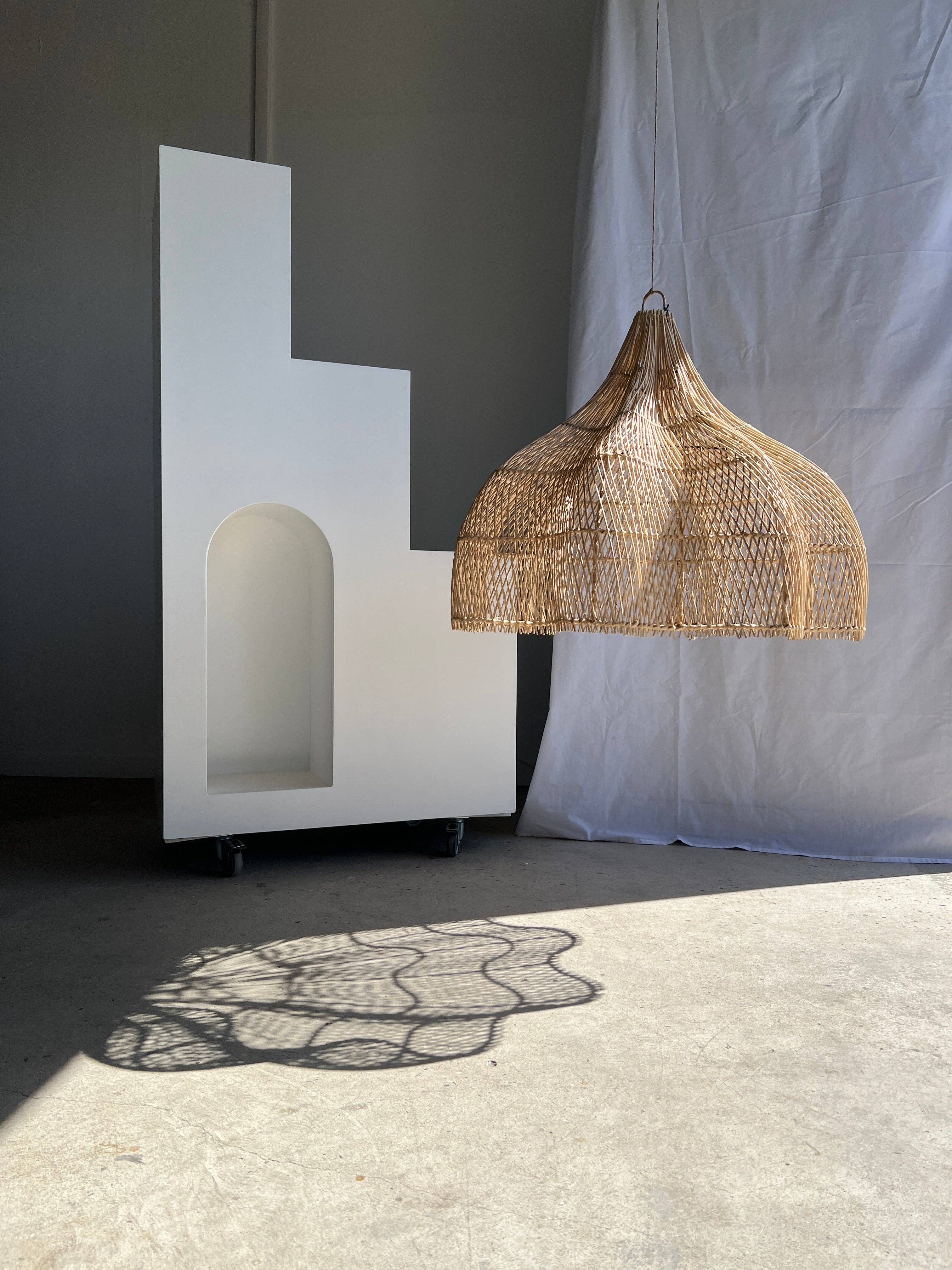 Office Objets - Wholesale Chandelier/Hanging Light - Pendant light, flower-shaped rattan fixture, tulip, corolla H:80cm D80cm15