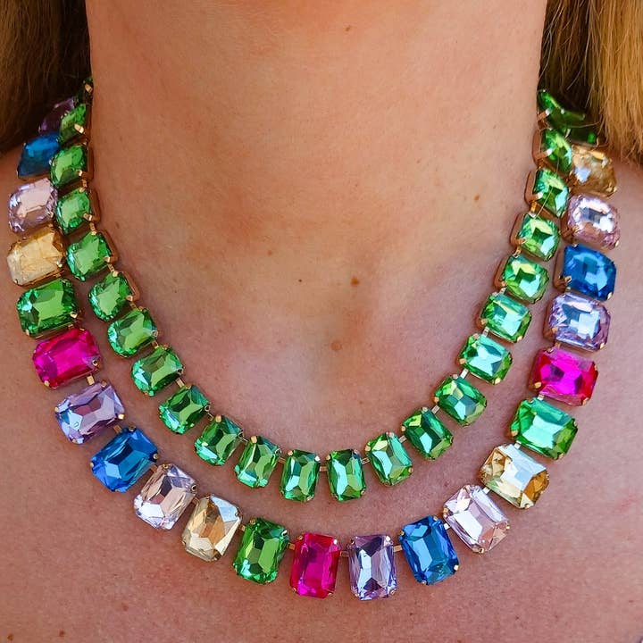 Daemon srls - Wholesale Beaded/Pearl Necklace - MARGOT collier con pietre sfaccettate - gold34