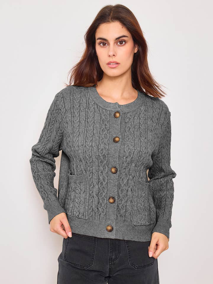Knit cardigan with buttons for wholesale by SUNNY STUDIO