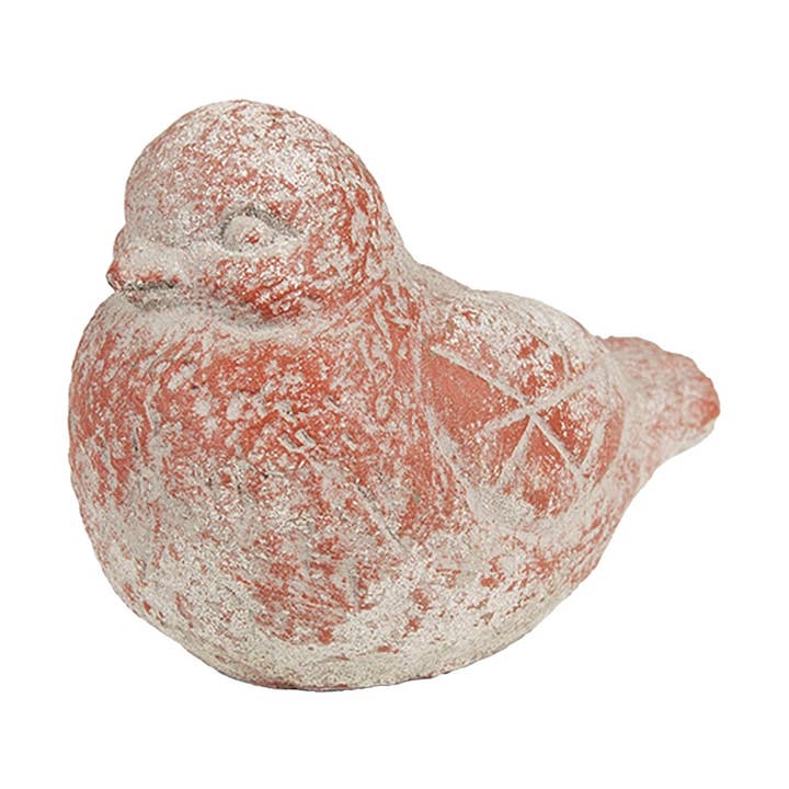 6TE0550 Decorative Figurine Bird 14x9x10 cm Grey Red Stone for wholesale by Clayre & Eef