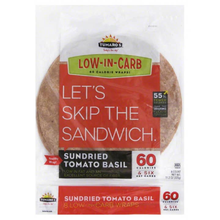 Tumaros Sundried Tomato Basil Wraps, 8 Pc (Pack of 6) for wholesale by KeHE Distributors, LLC