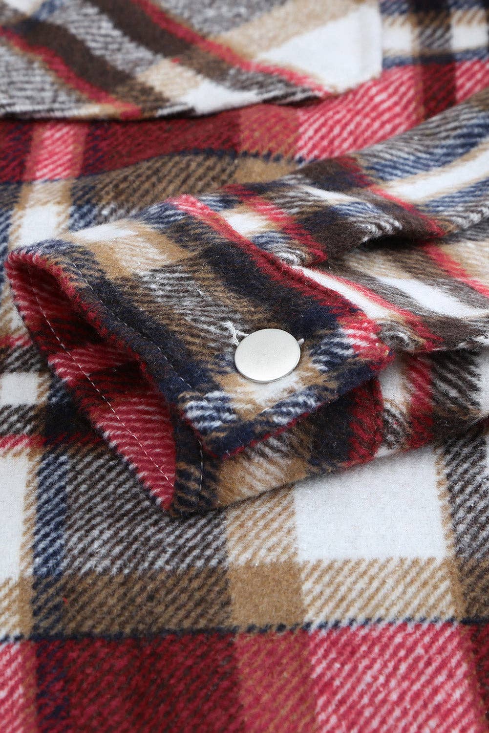 PRETTY BASH - Wholesale Shirt Jacket/Shacket - Women's - Plaid Pocketed Button Front Shacket6