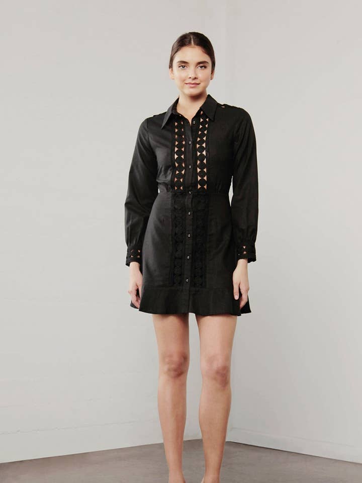 Utopia Linen Lace Trim Dress for wholesale by SHILLATHELABEL