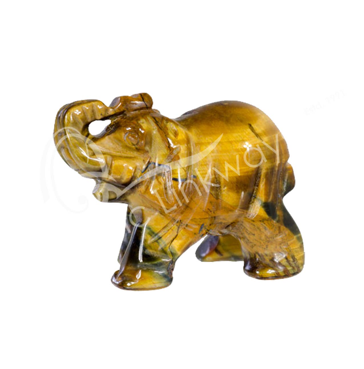 Oceanic Linkways Inc - Vendita all'ingrosso Pietra/cristallo spirituale - (PK 2) SCULTURA - ELEFANTE OCCHIO DI TIGRE (PK 2) 2"