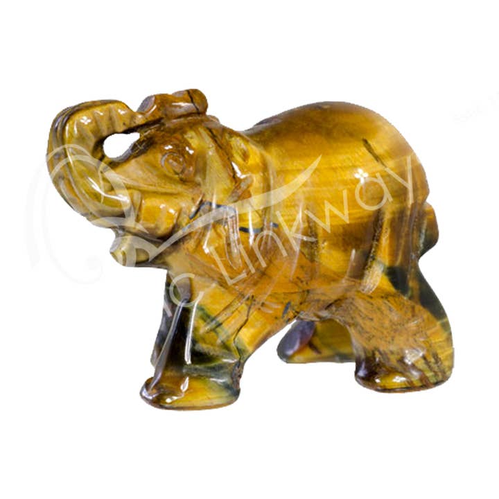 Oceanic Linkways Inc - Vendita all'ingrosso Pietra/cristallo spirituale - (PK 2) SCULTURA - ELEFANTE OCCHIO DI TIGRE (PK 2) 2"0