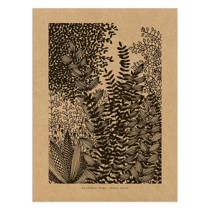 Kraftposter 'Secret Garden' op 200 g mat kraftpapier voor wholesale door Le cerisier blanc