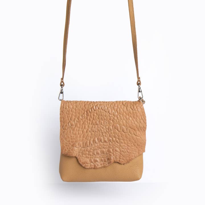 Erika Camel Mini Messenger Handbag for wholesale by Viva Bags of California