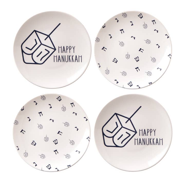 Godinger - Wholesale Dinner Plate - Set of Four Hanukkah Plates