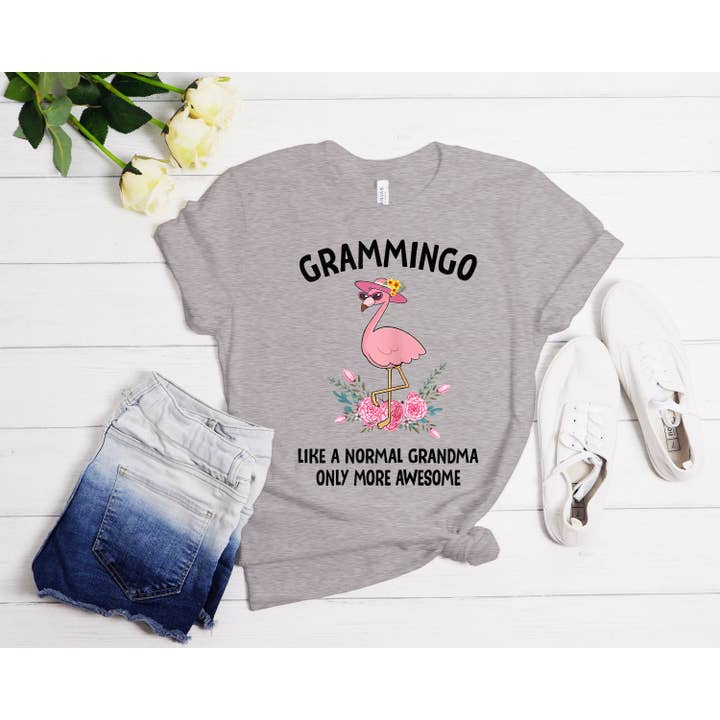 PrimestoreUS - Vente T-shirt sérigraphié – femme - Superbe t-shirt Flamingo Grammingo Grandma3