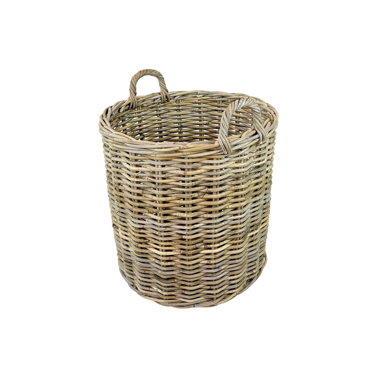Grey Set of 2 Round Rattan Baskets for wholesale on Faire3