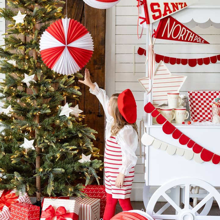 My Mind’s Eye - Wholesale Lantern - BEC1103 - Red and Cream Accordion Paper Lanterns