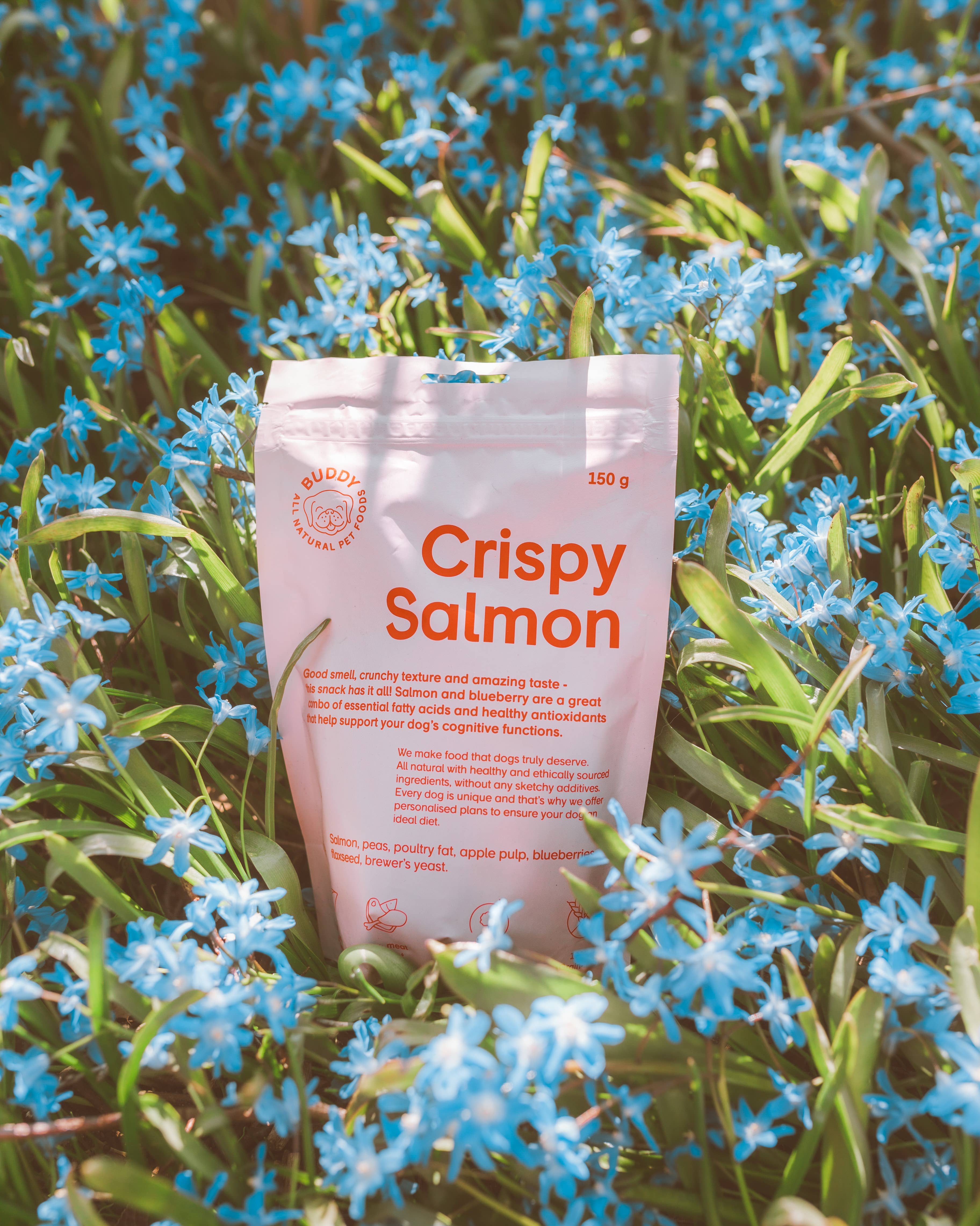 Buddy Pet Foods - Wholesale Pet Treats - Dog - Crispy Salmon 150g1