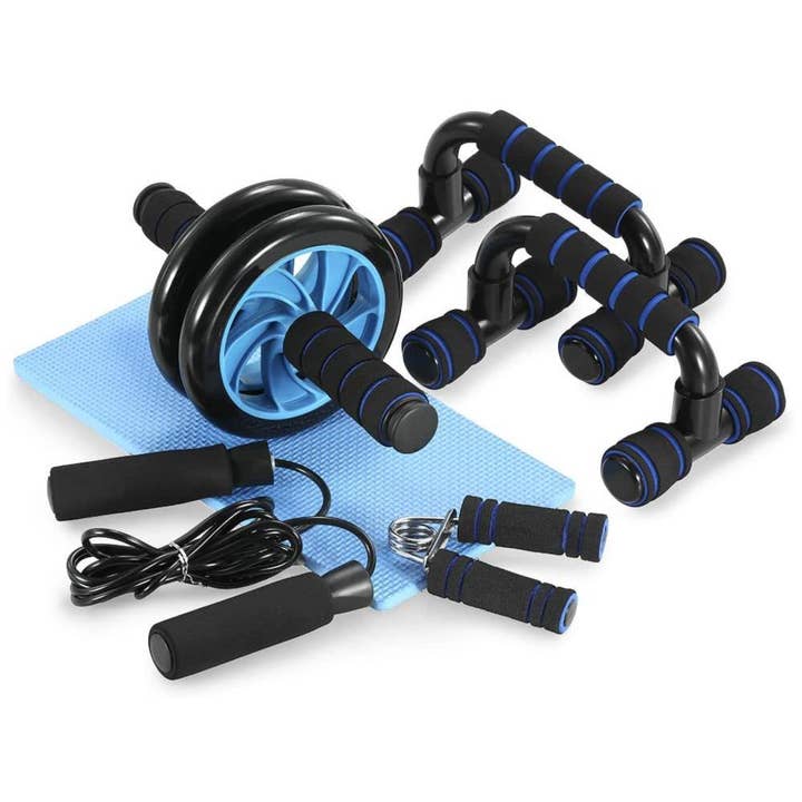 5 en 1 Kit de Rueda Abdominal para Entrenamiento en Casa, Equipo de Rueda Abdominal con Barra de Flexiones y Cuerda para Saltar, Con Almohadilla para Rodillas para venta al por mayor de ENER-J