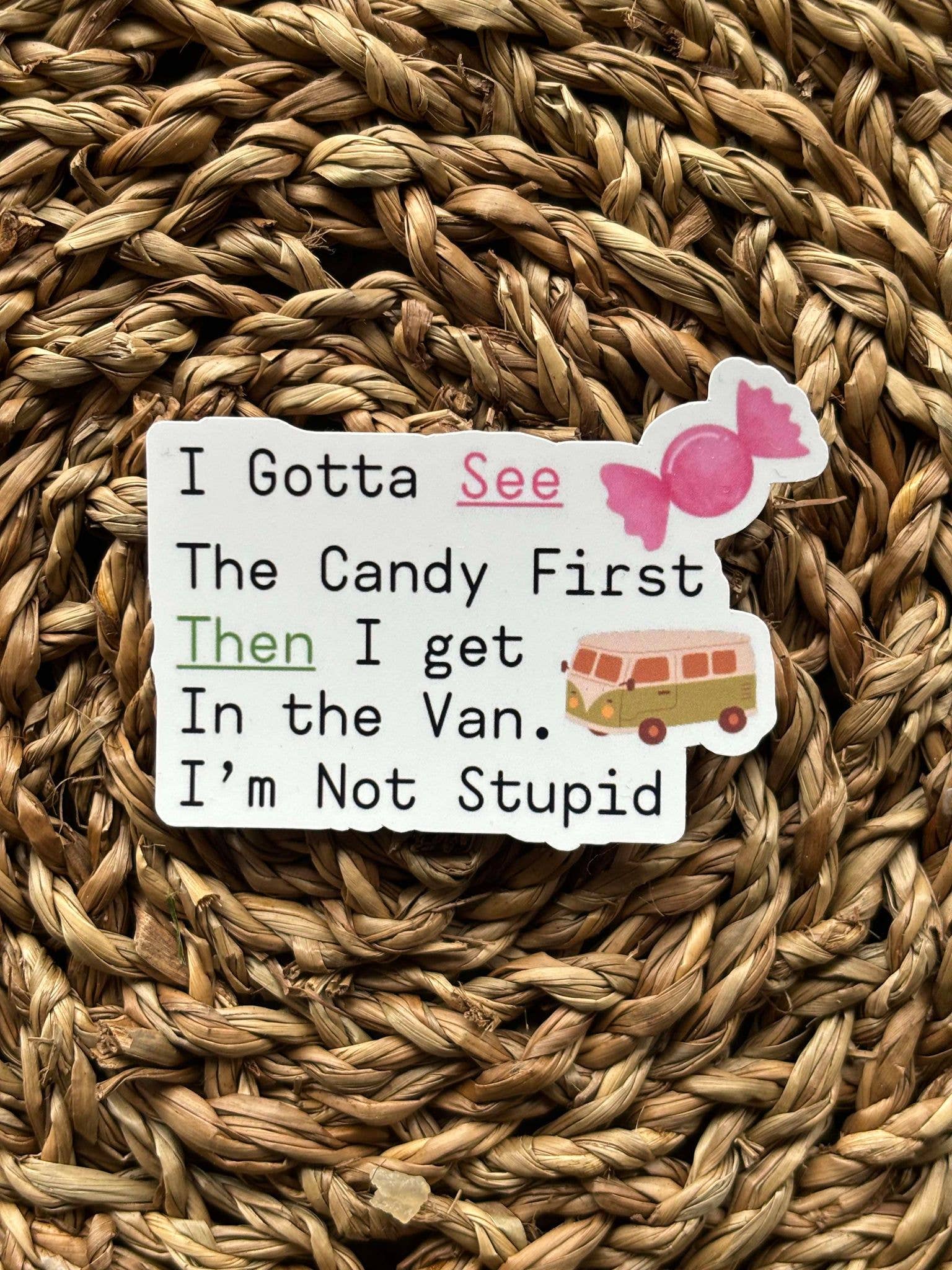 Nordic Book Adventure - Wholesale Phone & Laptop Stickers - Candy Before I Get in The Van Sticker 0