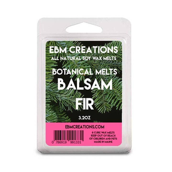 EBM Creations LLC - Wholesale Wax Melt - Balsam Fir Botanical Melts - 3.2 oz Clamshell Fresh Maine Balsam Inside!
