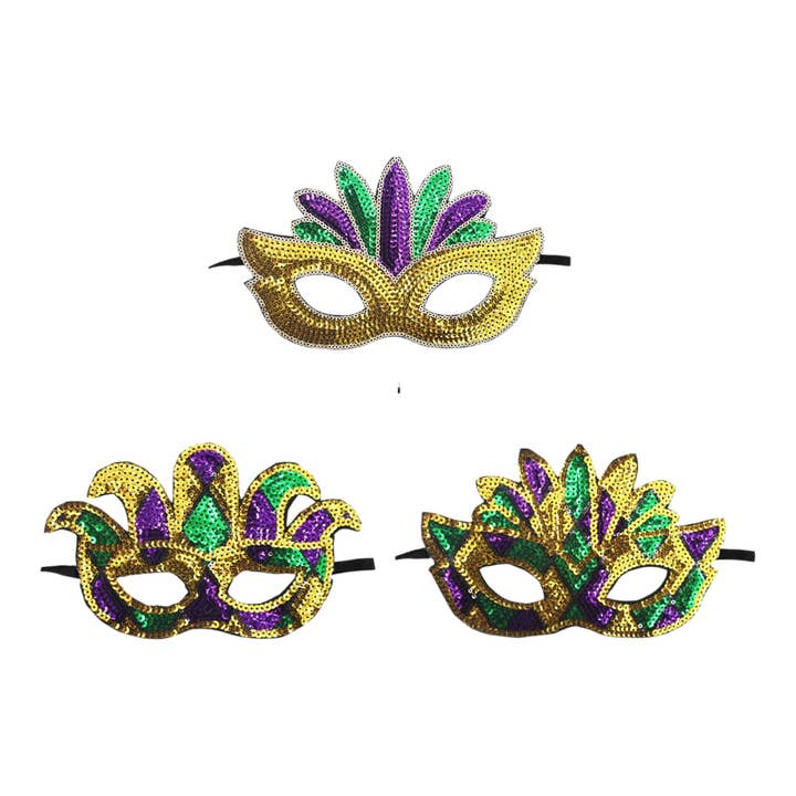 Mardi Gras Party and Carnival Sequin Mask SS51109-11 (12PC) for wholesale by TAPA fashion