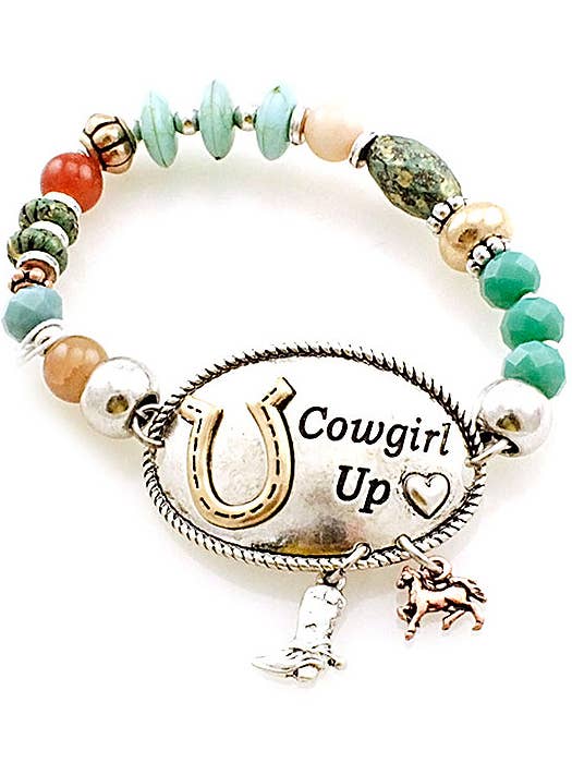 ( A573 ) WESTERN STYLE STONE BEAD BRACELET for wholesale by Jewelry Max