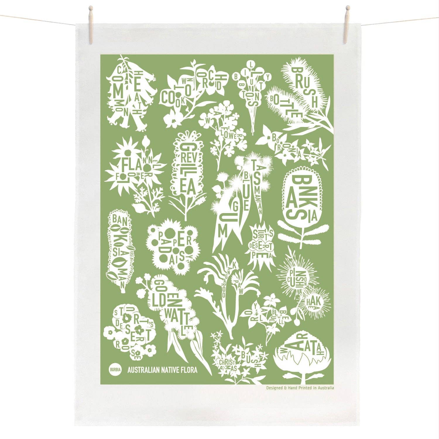 Burbia - Wholesale Tea Towel - Australian Native Flora Tea Towel