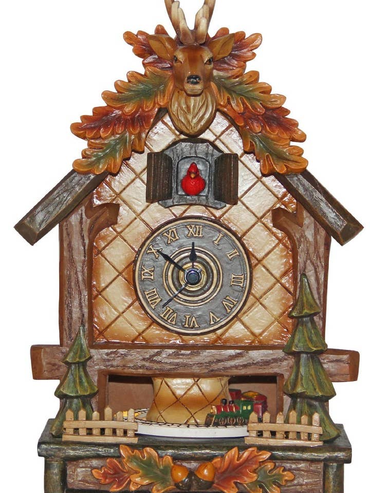 Horloge à coucou avec bois de cerf pour la vente par Musicbox Kingdom