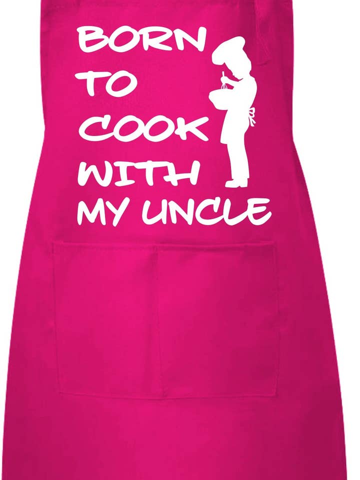Born To Cook with My Uncle Childs Baking Cooking Apron for wholesale by Print4U