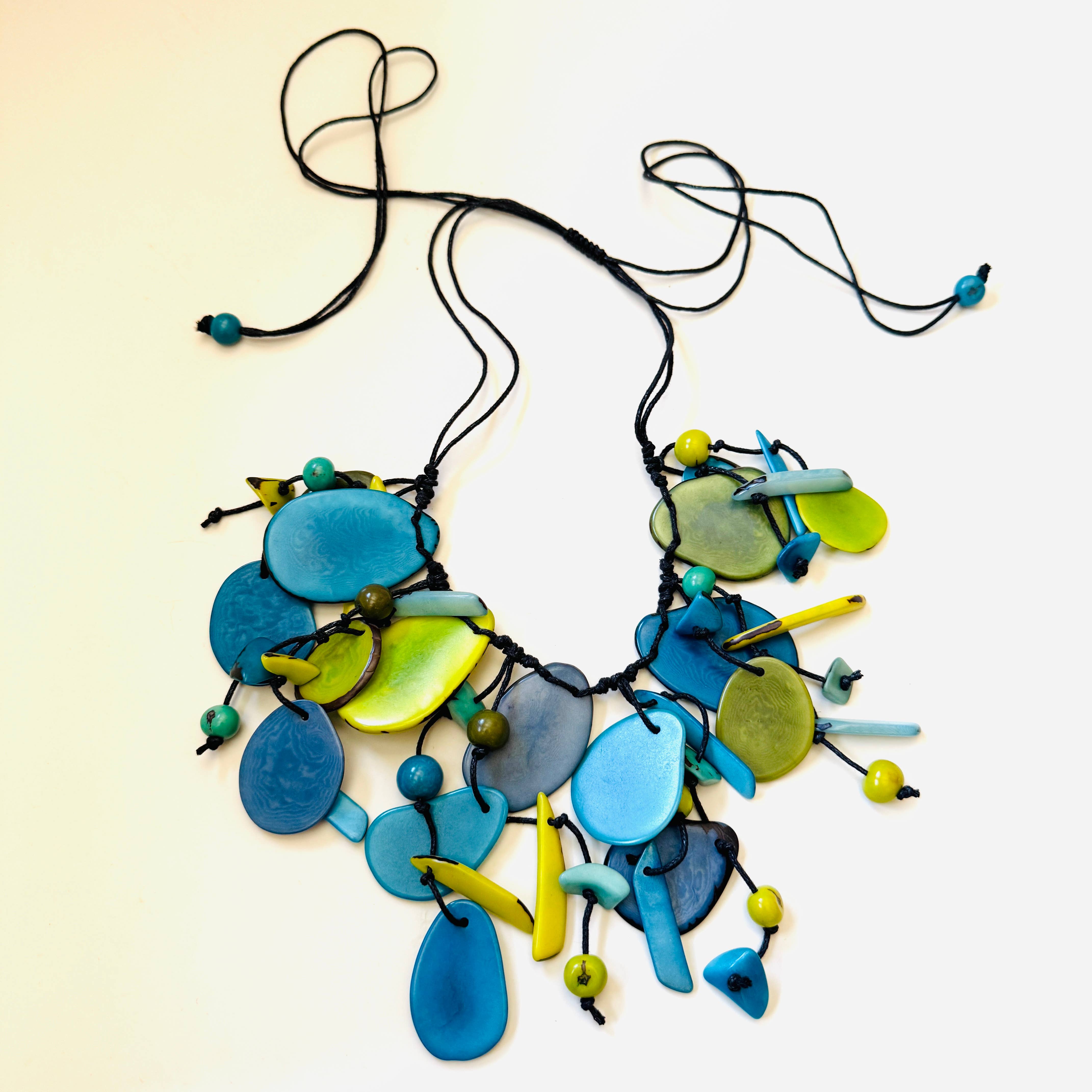 Belart Fair Trade - Wholesale Bib Necklace - Tagua Slice Large Cascade Mona Statement Necklace5