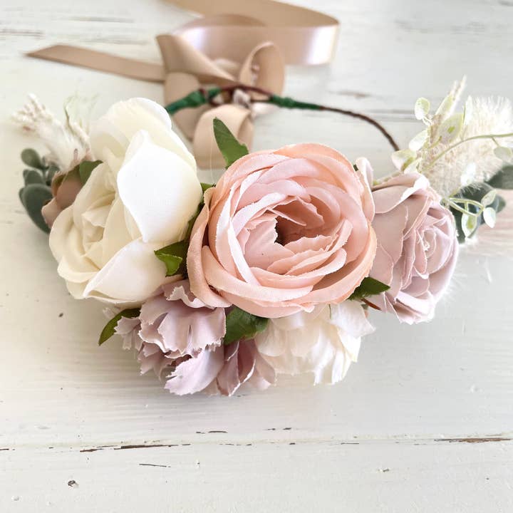 Blush Succulent Dog Flower Crown: Rustic Wedding Collar for wholesale by Wolf and Wonder