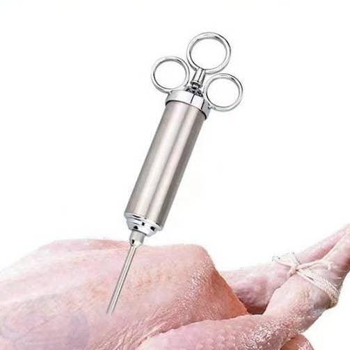 Kit Injector de Carne em Aço Inox Seringa Alimentar (10 unidades) por atacado de VIGOR