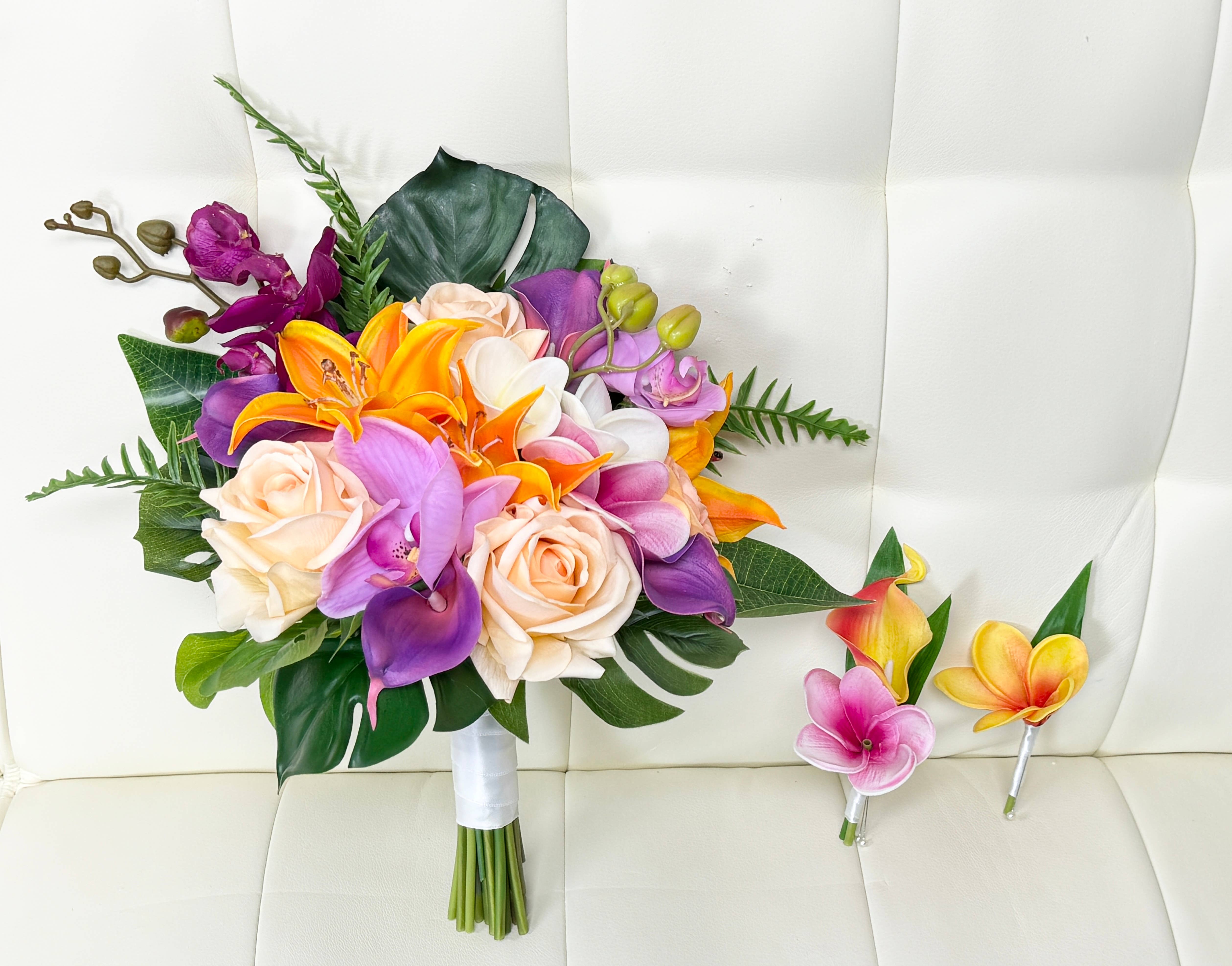 Angel Isabella - Wholesale Artificial Flowers - 36" Real touch Large bloom Phalaenopsis Orchid-9 Flowers5