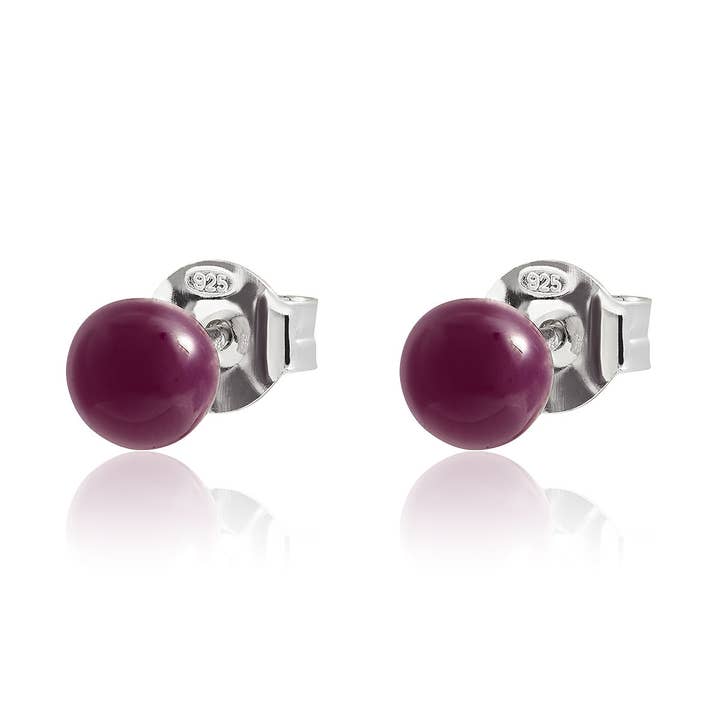Argent Basic - Wholesale Stud/Post Earrings - ENAMELED BALL EARRINGS Ø5MM11