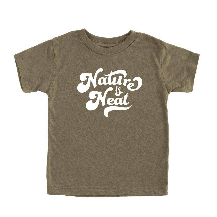 Nature Supply Co - Wholesale Screen Printed T-Shirt - Kids - Nature Is Neat Kids T-shirt | Eco Friendly Retro Graphic Tee0